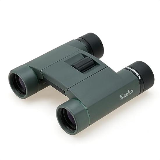 Kenko Ultra View EX Pocket 8x25 Binoculars, 8x Magnification, 25mm Aperture, Dual-Axis Roof Prism, Compact, Aluminum Die-Cast Body, IPX7 Waterproof,