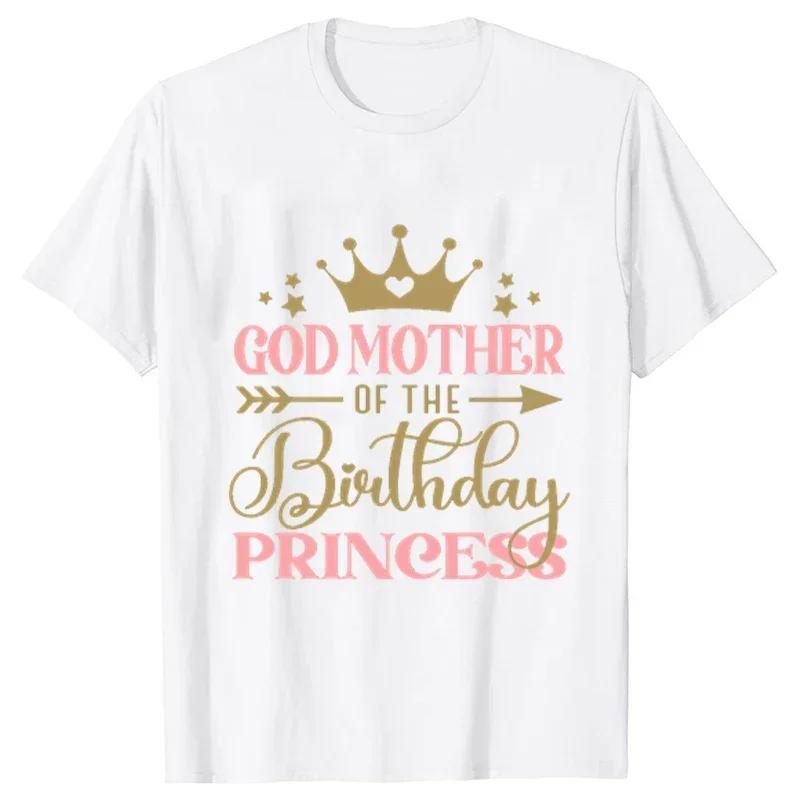 Birthday Princess T-shirt DAD MOM Uncle Aunt Family Gathering Tops Girls Birthday Party Tshirt Short Sleeve Black White Tee