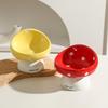 Ceramic Elevated Anti-Slip Pet Bowl for Cats and Dogs - Anti-Black Chin Design, Slanted for Neck Protection