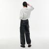 Rap Cargo Pocket Elastic Waist Leather Pants Aq1Lp260