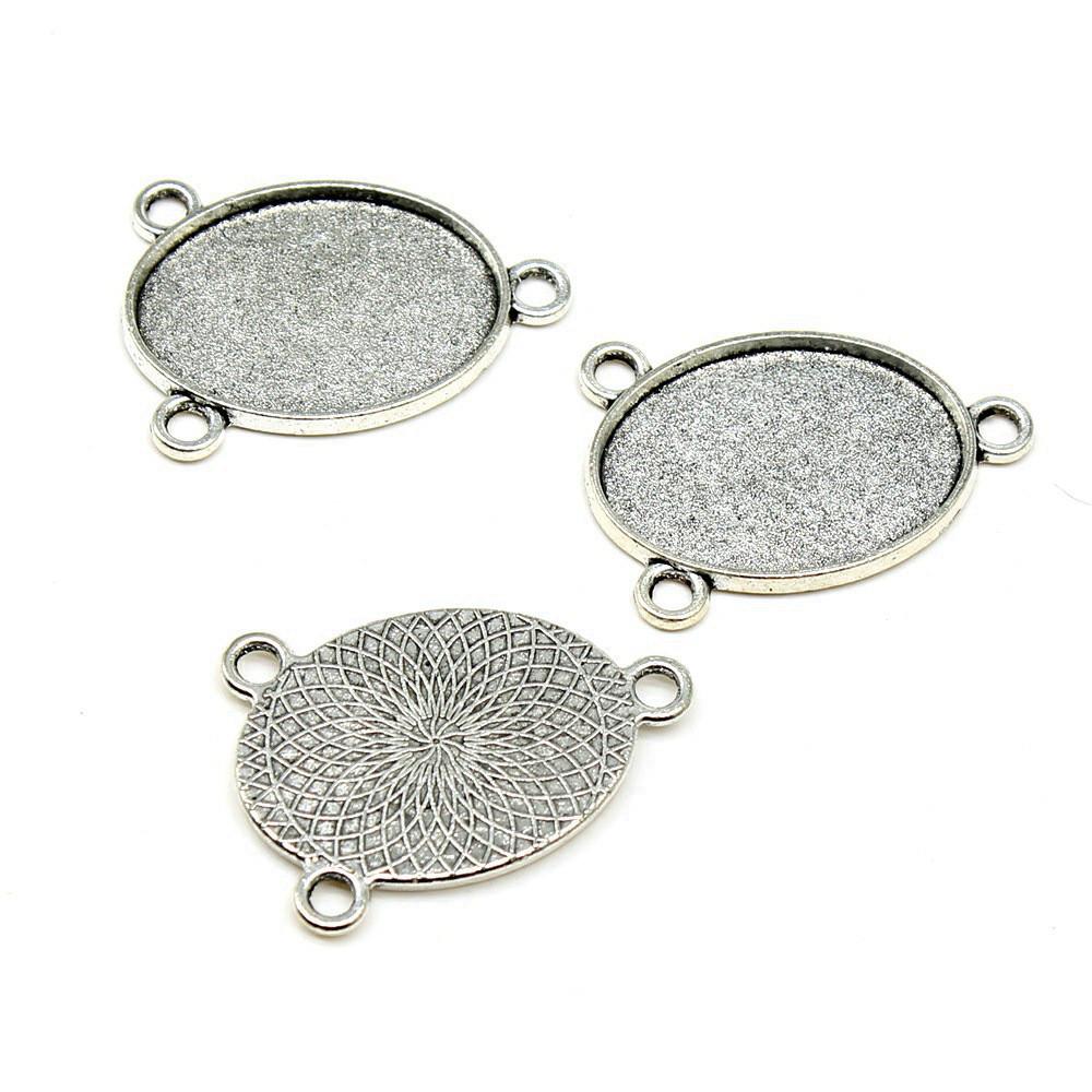 Multi Size Blank Bases Tray Three Loop Bezel Charm Base Connectors For Earrings Making