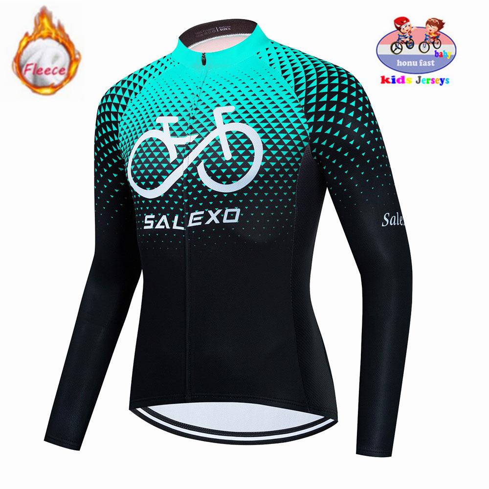 2026 Winter Velvet Warm Cycling Clothing Suit Set Fleece Children's Keep Warm Kids Jersey Bike Suit Jacket Clothes MTB Kids Cycling Trousers Equipage