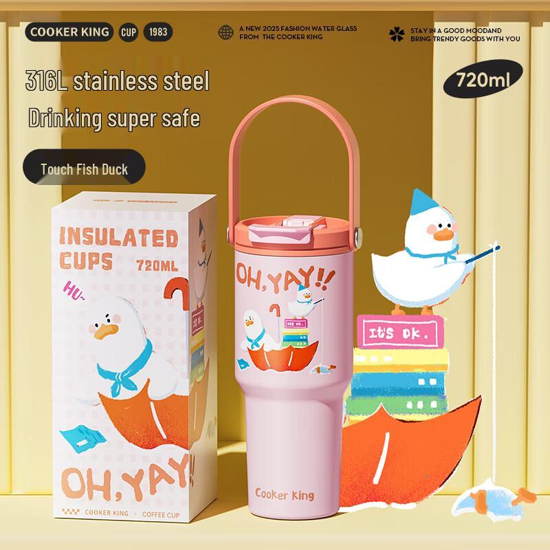 COOKER KING 316L Stainless Steel Insulated Mug with Handle, 720ml