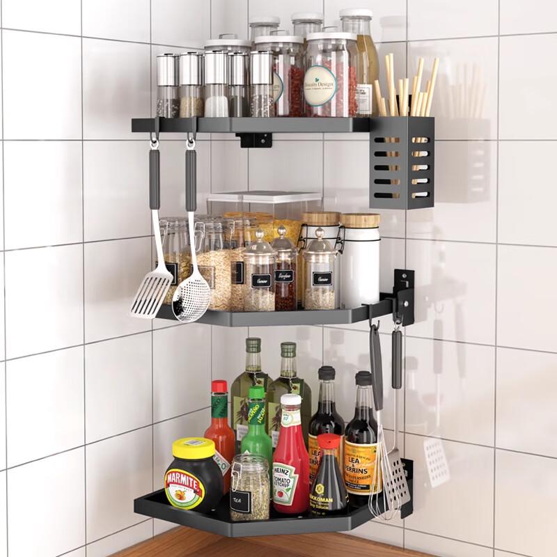 Modern 3-Tier Corner Countertop Spice Rack
