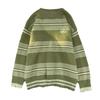 Autumn and winter hiphop retro splicing striped sweater men's American street ins lazy wind loose pullover knitted sweater