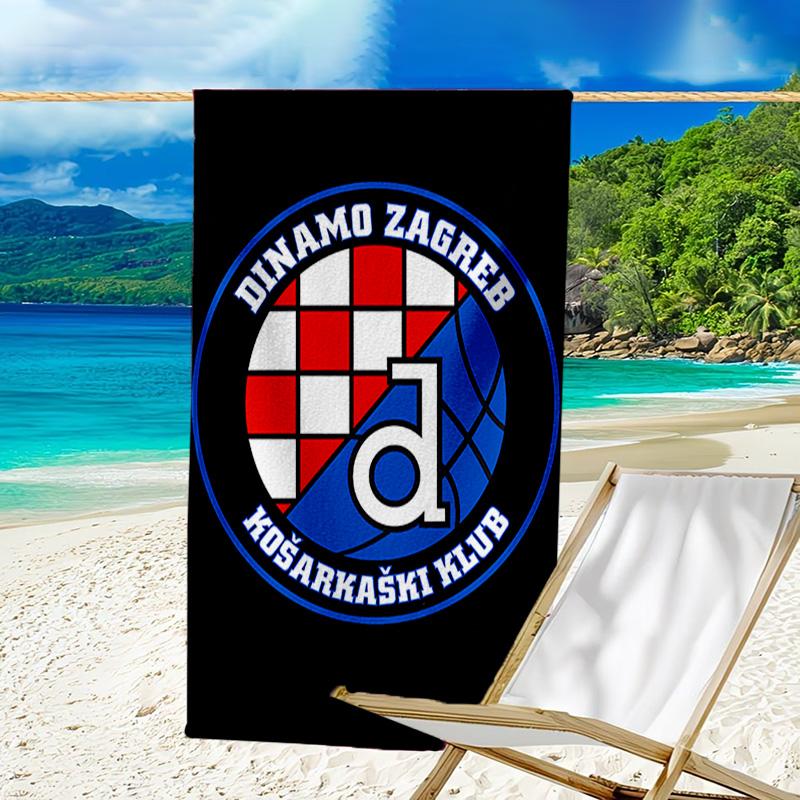 Croatian Football Crest Design Microfiber Beach Towel, Lightweight And Quick-Dry, for Summer Travel, Beach Essential, Swimming Pool Outdoor