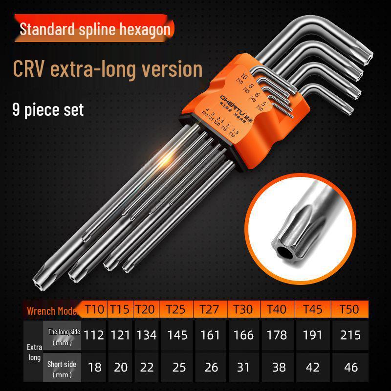 Torx Hex Key Wrench Set - 6-Piece Hexagon Screwdriver Tools