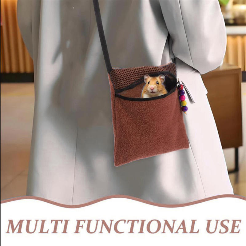 1pc Small Pet Carrier Bag Hamster Harness Bag Hamster Sleeping Bag Double Layer Plush Warm Comfortable Winter Supplies Suitable for Hamsters Gerbils