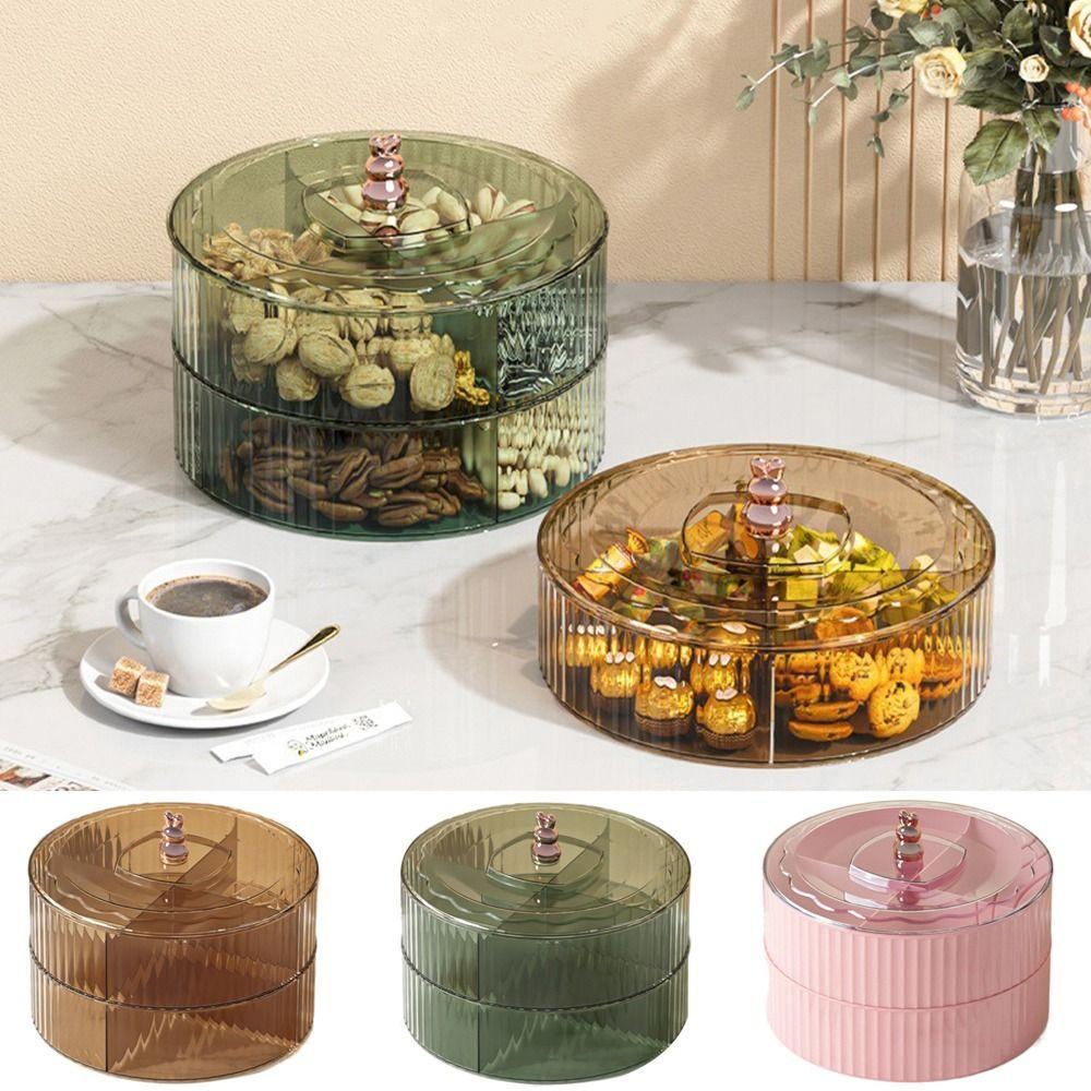 

Поднос для хранения продуктов большой емкости, многосекционный разделительный поднос для фруктов, простая коробка для хранения закусок, кондитерских изделий Green-1 Layer