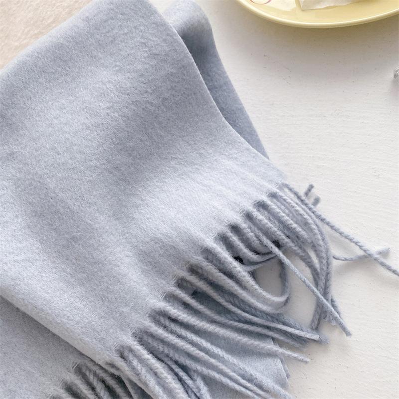 2025 Winter Wollschal für Damen Langer Warmer Kaschmirschal Hijab Einfaches Damen Schal Wickeltuch Weibliches Pashmina Bandana Kopftücher Neu