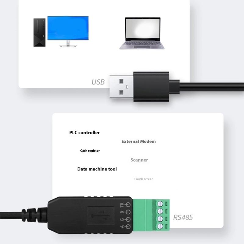 RS485 to USB Converter Serial Port Cable Industrial Communication Module Replacement For PLC Controller
