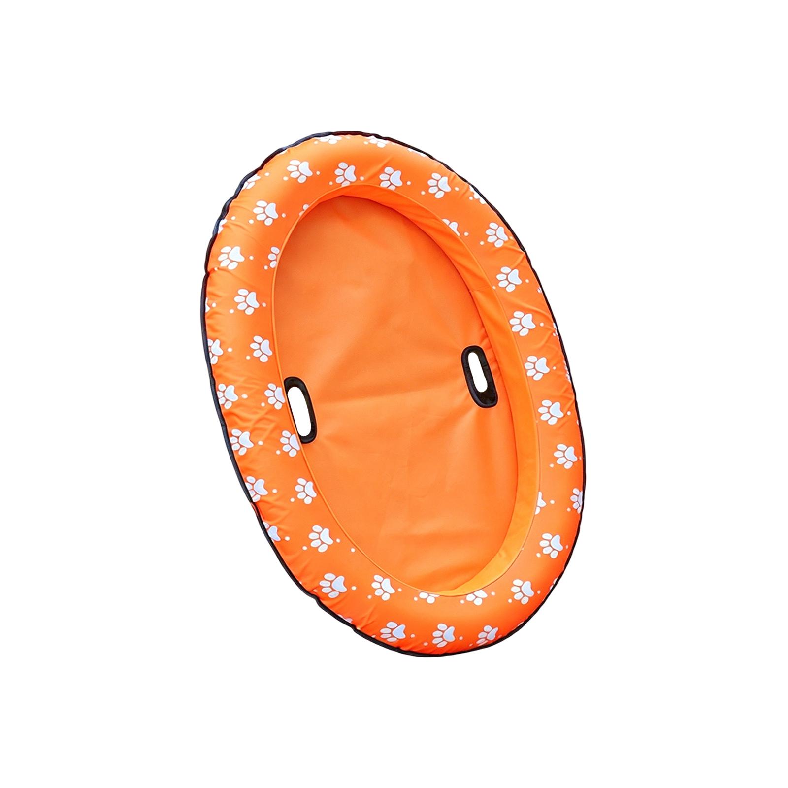

Inflatable Pet Float Pool Lounger for Dogs Water Floating Mat Durable PVC Material Oval Shape with Handles for Easy Carrying and Stability One Size шафрановий