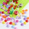 100PCS MOC Bunte Blumen Bausteine DIY Schöne Gärten Ziegel Spielzeug Stadt Baum Haus Szene Pflanzen Zubehör für Mädchen