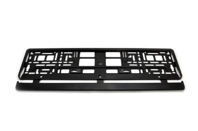 License Plate Frame, Black, Flexible, Packed In a Plastic Bag with a Label AMIO-02084