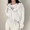 Casual Long-Sleeve Hooded Sweatshirt - Trendy, Versatile, Solid Color, Fashionable Outerwear
