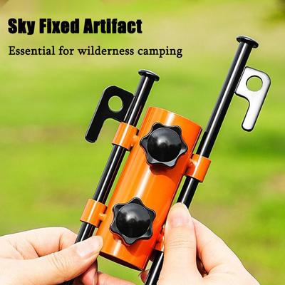 Camping Tent Rod Holders Reinforced Windproof Awning Rod Holder,Portable Tent Fixed Tube Pole Stand for Camping Fishing Hiking