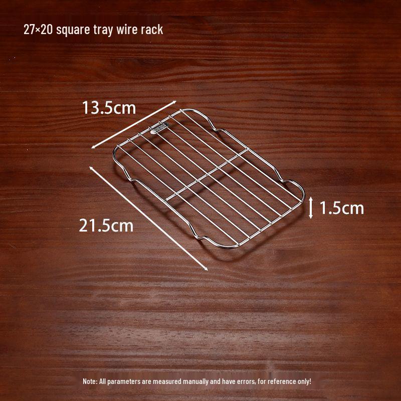 Rektangulært grillnett og tørkestativ i rustfritt stål med V-bendesign