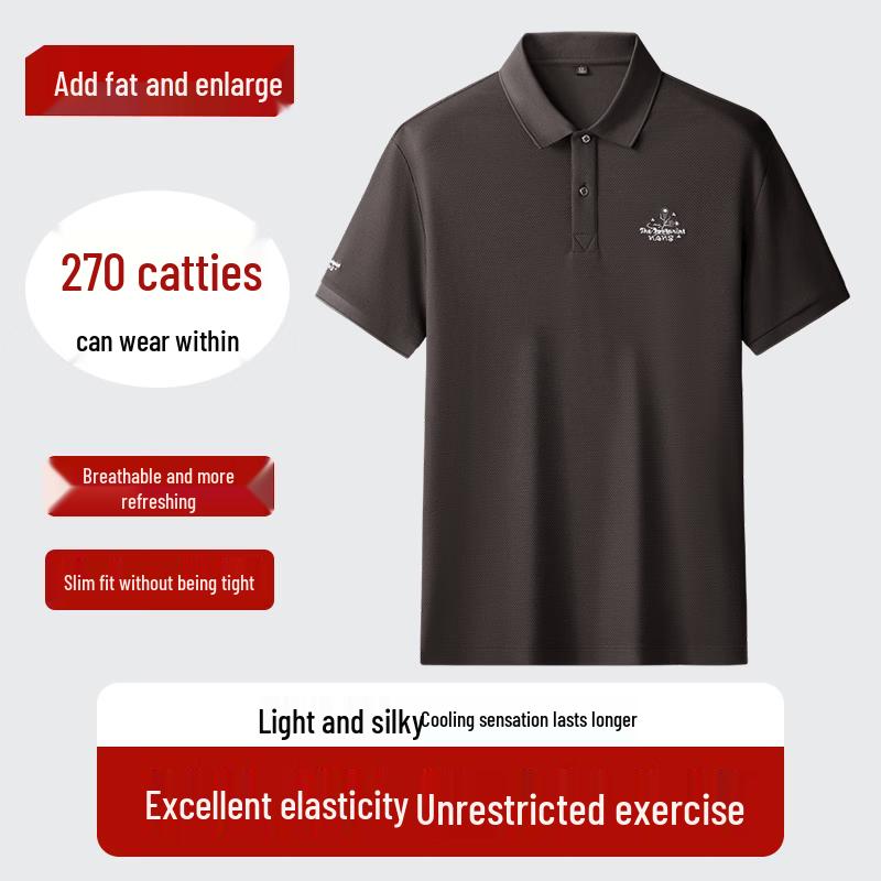 

Men s Plus Size Breathable Business Casual Short Sleeve Polo Shirt 6XL