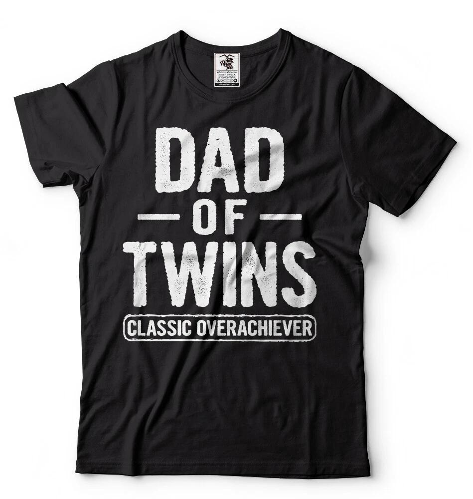 Dad of Twins T-shirt Fathers day Mens T-shirt Father of Twins Mens Funny T-shirt M