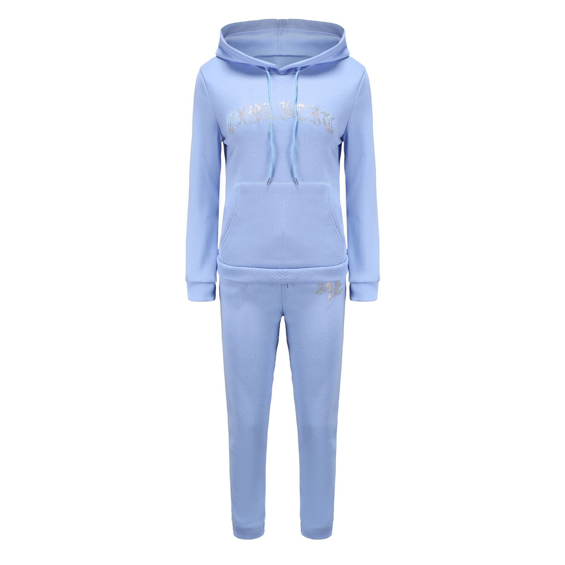 

Нова модна толстовка з капюшоном для спорту та відпочинку з гарячим тисненням. Набір із двох частин S синій