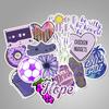 50Pcs Cartoon Purple Stickers Diy Suitcase Laptop Guitar Bicycle Car Decals