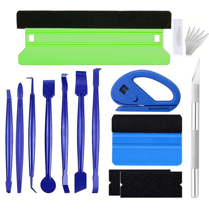 Window Film Tint Tools Large Felt Squeegee Safety Cutter Car Wrap Edge Trimming Squeegee Vinyl Wrap Tools Kit Decal Applicator