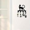 Bohemian Style Metal Cat Key Hook Wall Mount Key Holder Organizer For Home Office Decor