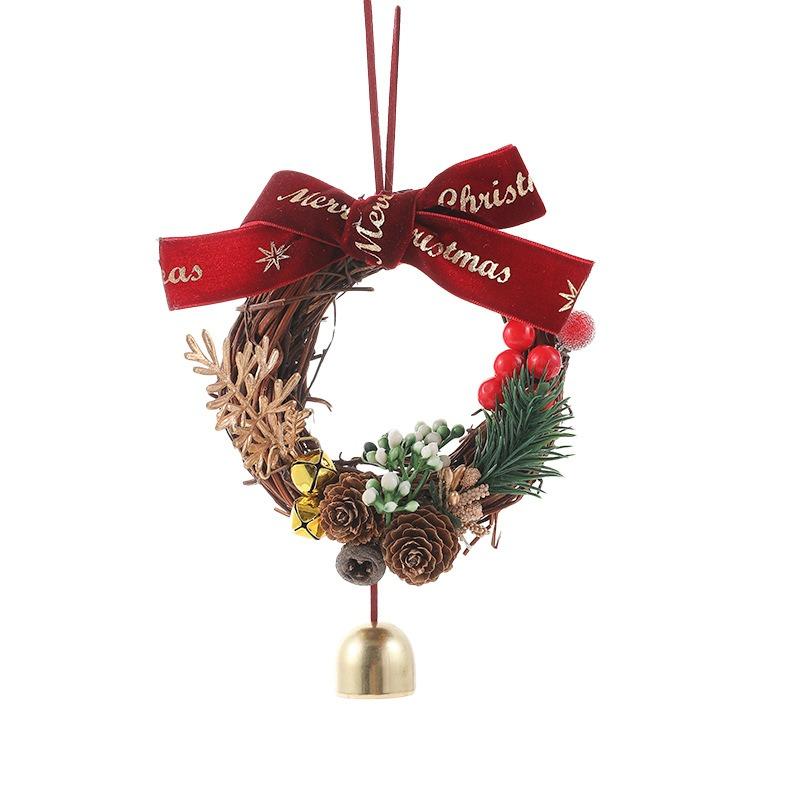 New Christmas bell pendant wrought iron metal scene arrangement pendant Christmas tree decoration wreath door decoration