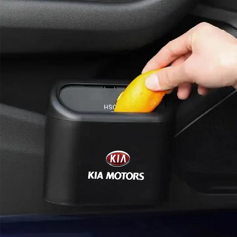 Papelera para Coche Caja de Polvo Cubo de Basura Caja de Almacenamiento Portátil Negra Accesorio para Coche Para Kia Sportage Ceed Picanto Rio Niro K7 K5 K8 K3