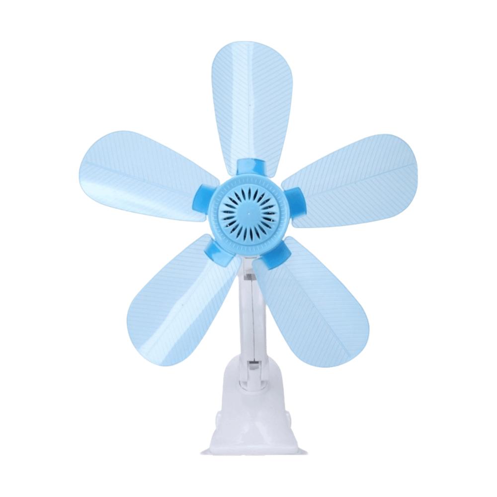 Portable Clip on Desk Fan 5 Blades Portable Clip Fan Bedside Electric Clip Fan Dormitory US синий