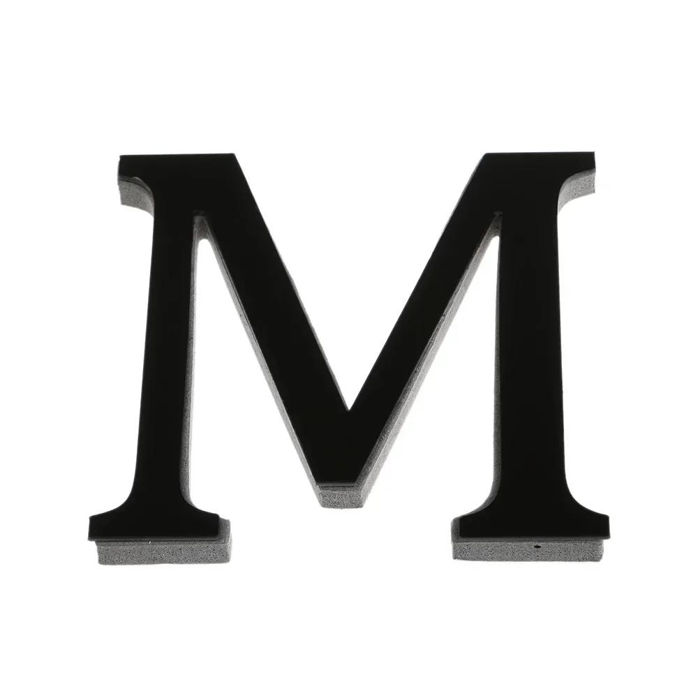 26 Letters DIY 3D Mirror Acrylic Wall Sticker Ornaments Black English Alphabet Decals Home Decor Wall Art Mural Party Decoration