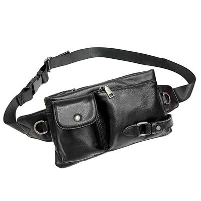 Fashion Men'S And Women'S Fanny Packs, High-Quality First-Layer Cowhide Black Fanny Packs, Breast Bags, Genuine Leather Satchel.