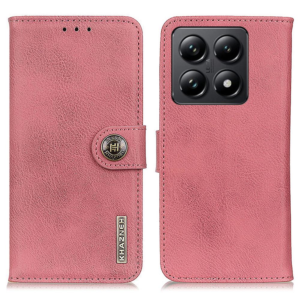 KHAZNEH For Xiaomi 14T Wallet Case Cowhide Texture Leather Flip Phone Cover