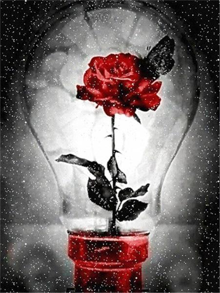 5D Diamond Painting Full of Diamonds DIY Art Home Decoration Pendant Romantic Rose