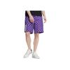 Adidas Neo All Over Print Drawstring Elastic Waist Straight Leg Shorts Unisex Shorts Purple HM2031
