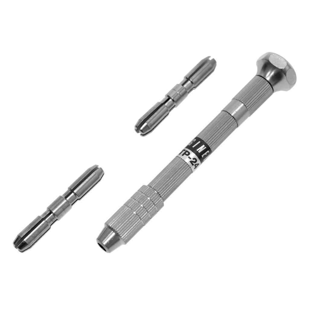 ENGINEER Pin Vise Single Head Type with Rotating Cap and 2 Collets End Total 95mm (Double Type) TP-24 Length