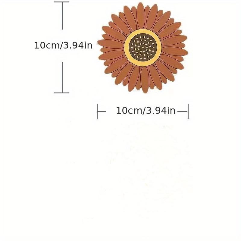 1pc Cute Sunflower Heat-Resistant Mat for Kitchen & Dining, High-Temperature Resistant Coaster Pad, PVC Burn Protection Table Mat