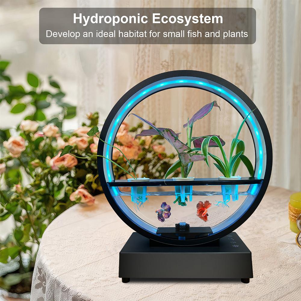 Water Feature Indoor with BT Speaker White Noise LED Ring Lights Tabletop Ornament Remote Control