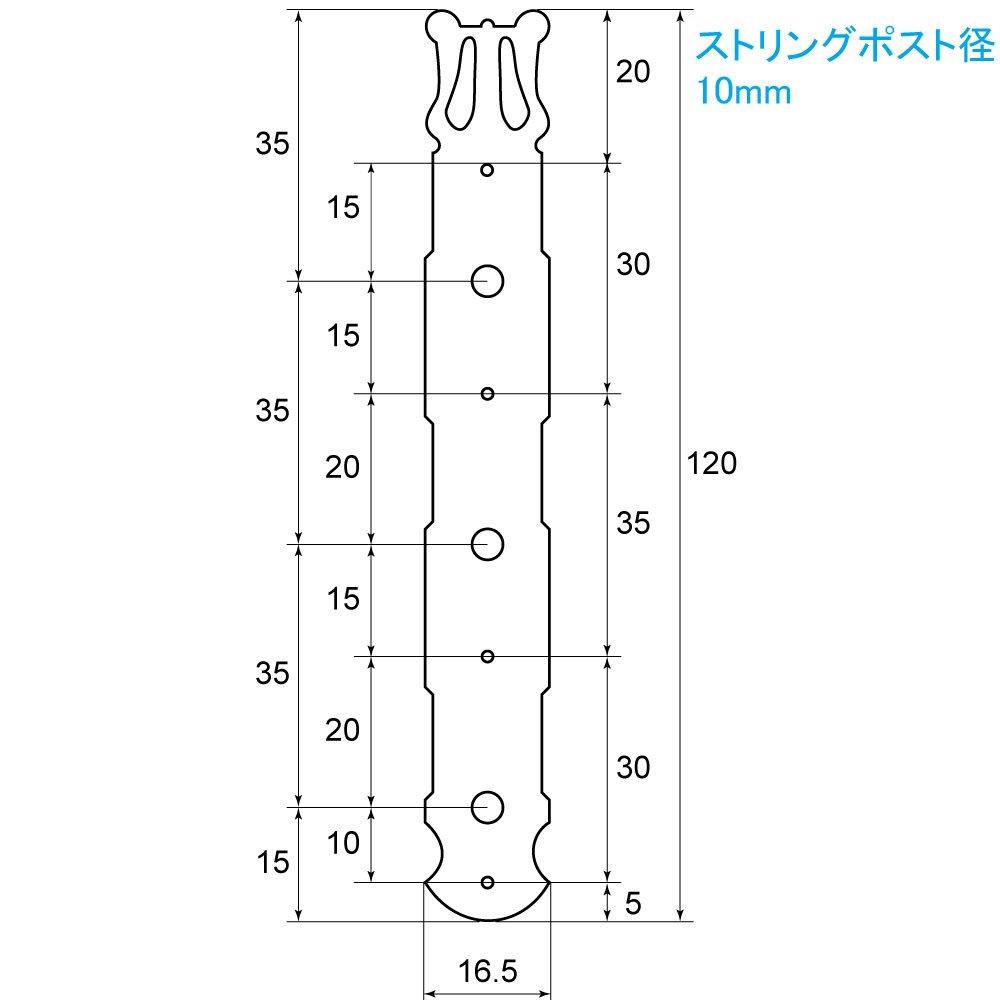 Kikutani Guitar Tuning for Nylon Triple 1 Set Nickel Pegs, 35mm, Strings, In-Line, (Left & Right), Finish, GM-35DG