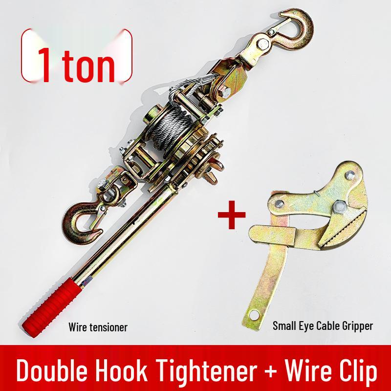 Esticador de Cabo de Aço com Catraca Dupla, Capacidade de 1-2 Toneladas