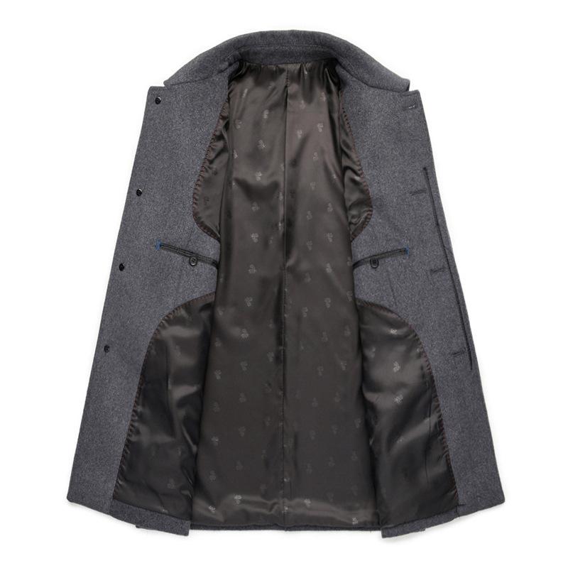 Men's Buttoned Cashmere Jacket, Winter Style for Middle-aged and Elderly Dads, Woolen Woolen Jacket, Lapel Casual Top