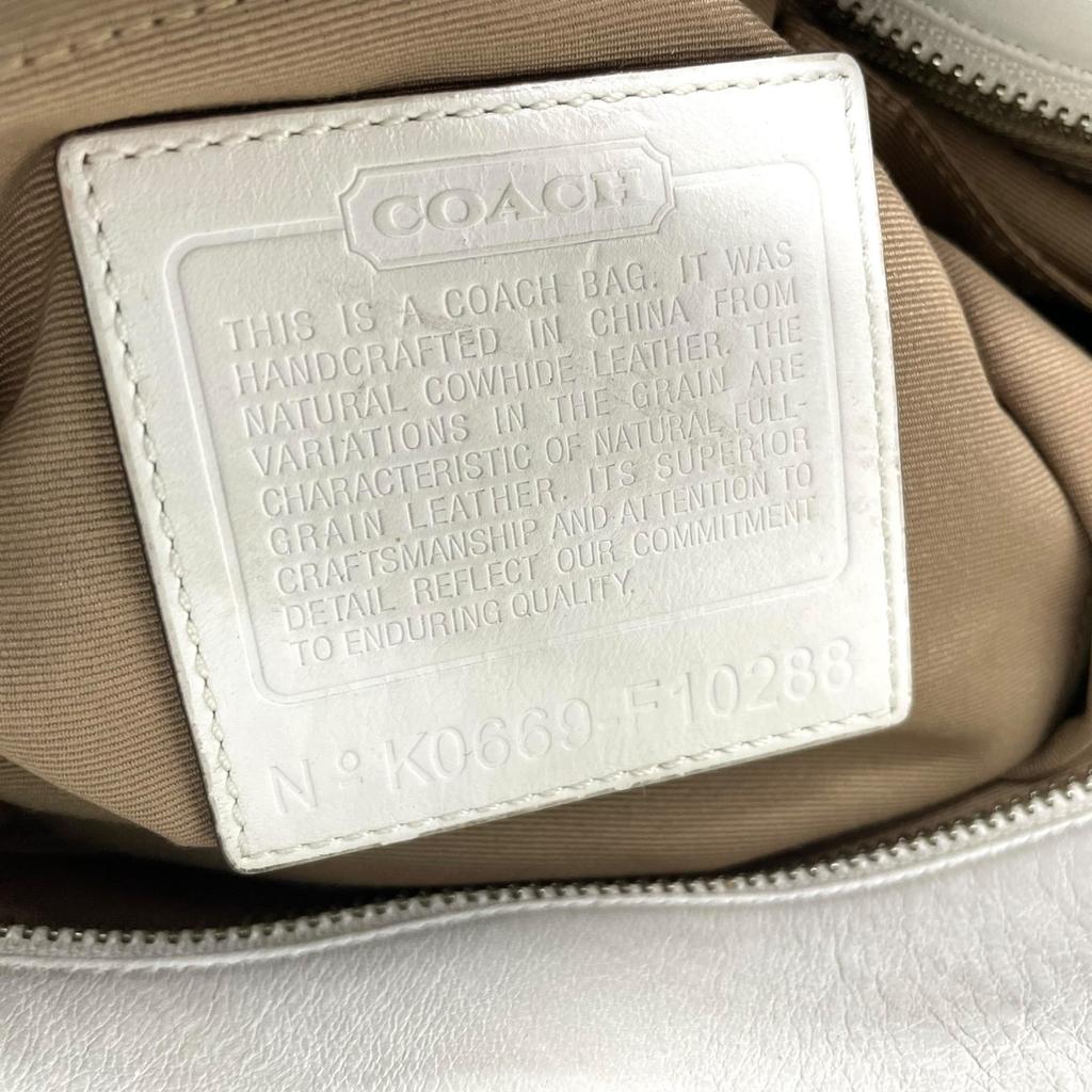 Used COACHTote Bag white leather Women