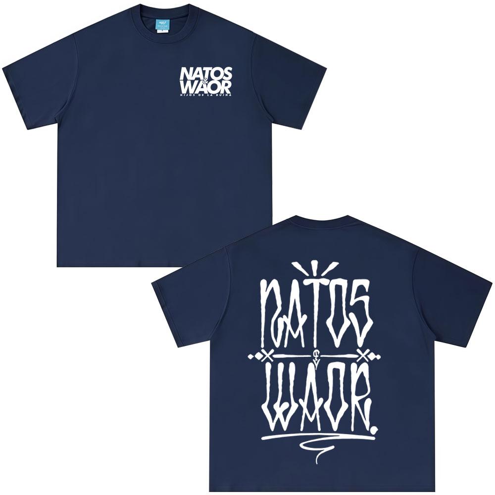 Rapper NATOS WAOR Tour 2025 T Shirts Men Women Vintage Hip Hop T-shirts Cotton Casual Oversized Short Sleeve T-shirt Streetwear