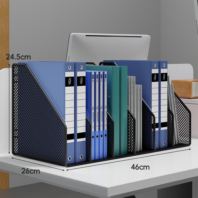 Office Desk Organizer: Metal File Storage Rack and Folder Box for Efficient Document Collection