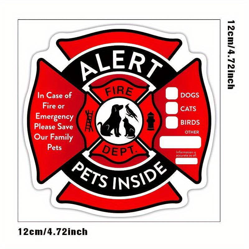 Pet Fire Safety Warning Window Stickers: Waterproof Rescue Alert for Dogs & Cats