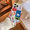 Kawaii Patchwork Einhorn & Katze Muster Perlen Pony Anhänger Riemen Handyhülle für iPhone 17 16 15 14 11 12 13 Pro Max Plus Rückseite