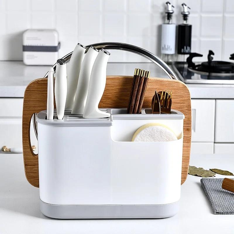 G6-Multifunctional Knife Holder, Cutting Board, Kitchen Utensils, Integrated Tableware, Lid Storage Rack, Shelf Rack