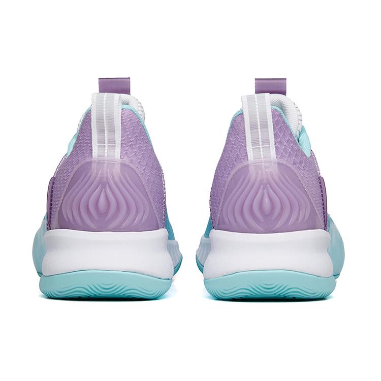 New Anta Light Cavalry 6 Cushioning Anti Slip Wear Resistant Breathability Low Top Basketball Shoes Men's White Purple Blue 112221624S-1