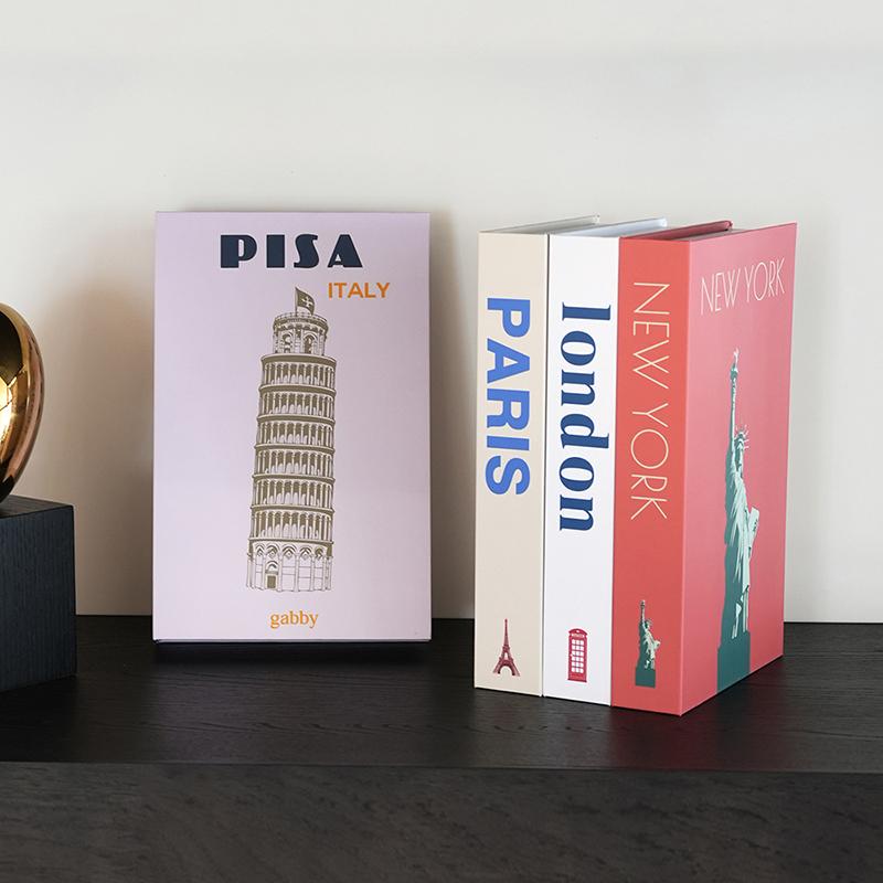City Fake Books For Decoration Coffee Table Modern Home Decoration Books Simplicity Display Book Paris London  York