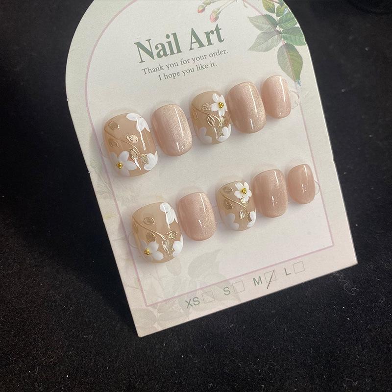 

Тренд Douyin: Расписанные вручную золотые цветы, высококлассные, ручной работы, носимые патчи для нейл-арта L